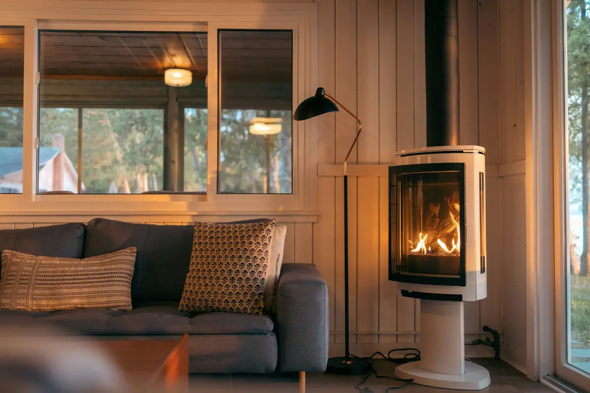 Gas fireplace in a cozy Toronto living room